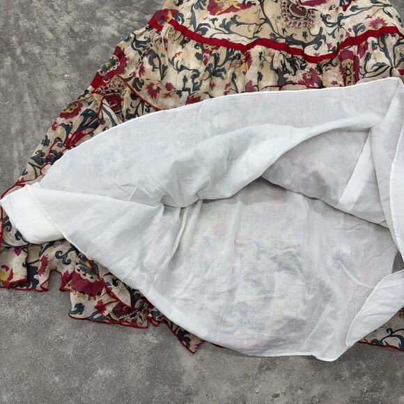 Diane Von Furstenberg Lightweight Silk Floral Bohemian Maxi Skirt 27 in. Waist - Picture 5 of 8